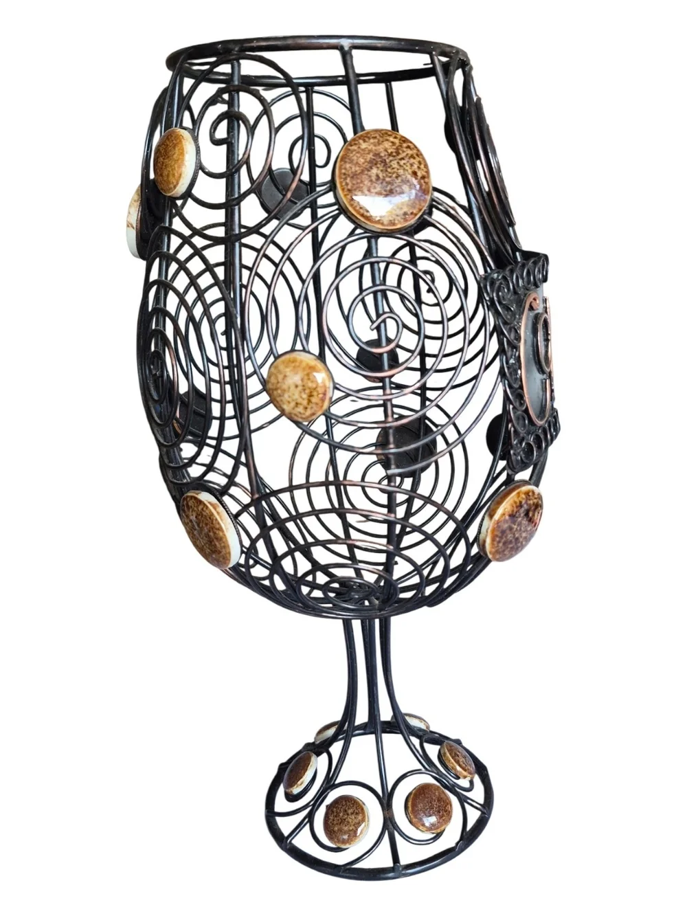 Metal Wine Glass Cork Holder Cage 12